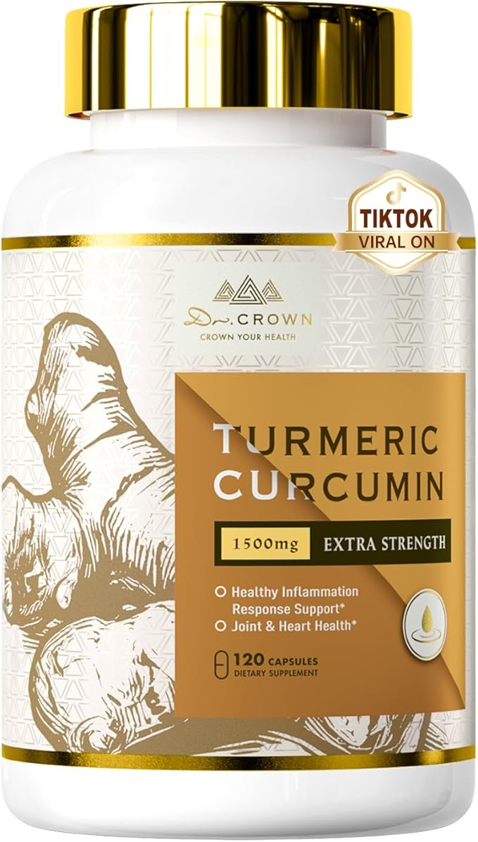 Turmeric Curcumin Supplement 1,500mg, 95% Standardized Curcuminoid with Ginger, MCT Oil, & Black Pepper for Better Absorption, for Antioxidant & Joint Support, 240 Capsules