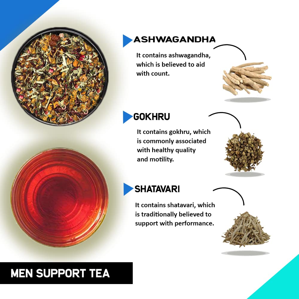 Teacurry Men Fertility Tea (1 Month Pack, 30 Tea Bags) - Fertility Tea for Men, Natural Herbal Tea to Support Reproductive Health - Men Fertili Tea