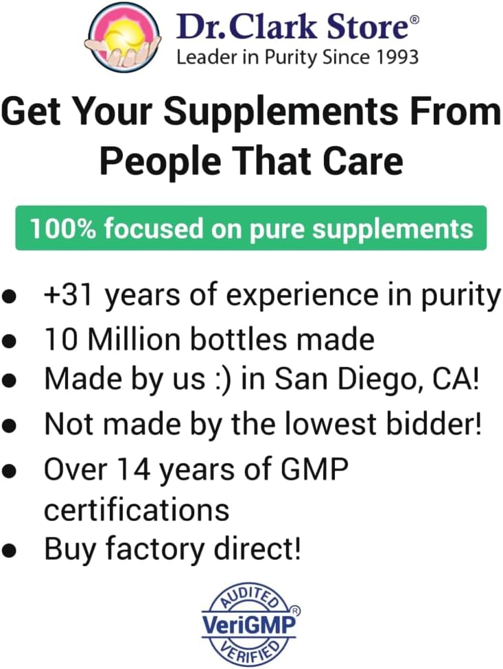 Dr. Clark Vitamin C with Rose HIPS Supplement – 1000mg, 100 Gelatin Capsules, Immune Support & Antioxidant Protection