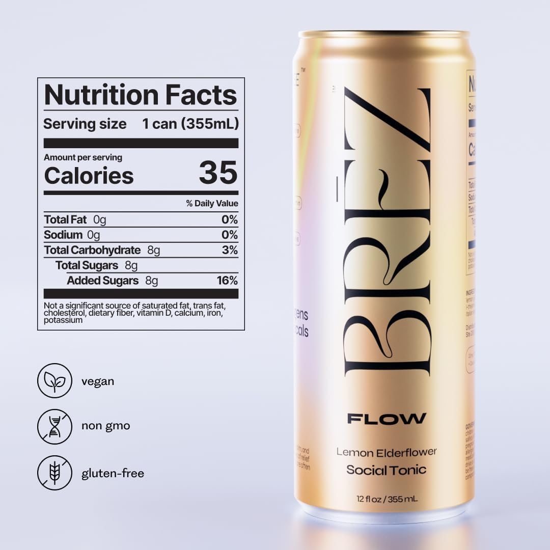BRĒZ Mushroom Drink Variety Pack - Flow, Dream & Elevate - Lion’s Mane, Reishi, Cordyceps Mushrooms, Non-Infused, Adaptogen Tonics for Focus, Sleep, Mood & Energy, Vegan, 12 fl oz Cans (24 Pack)
