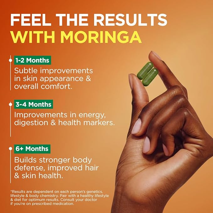Gya Labs Moringa Capsules - 300 Capsules - Pure Moringa Powder for Energy, Skin, Immune & Gut Health - Green Superfood from Moringa Leaf Powder - Non-GMO, Additive-Free