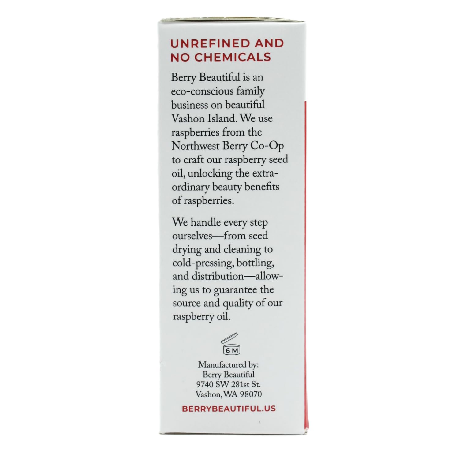 Pure Red Raspberry Seed Oil – 1 fl oz | Cold-Pressed, Unrefined, Extra Virgin | Grown and Pressed in Washington State