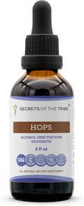 Secrets of the Tribe Hops Tincture Alcohol-Free Liquid Extract, Hops (Humulus Lupulus) Dried Flower (2 FL OZ)