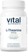 Vital Nutrients L-Theanine 200mg | Vegan Supplement | L Theanine Supplement Supports Normal Stress Levels and Cognitive Function* | Gluten, Dairy and Soy Free | 60 Capsules