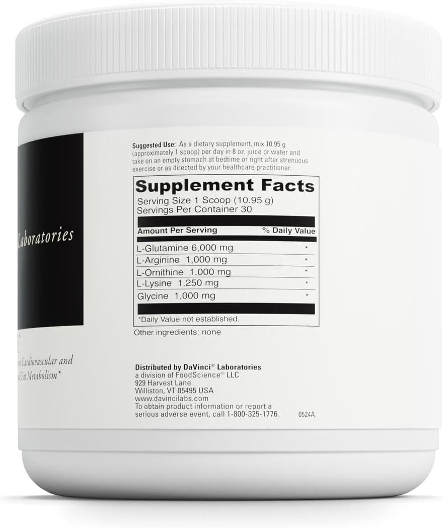 DAVINCI Labs Maxi-HGH - Amino Acid Supplement to Support Cardiovascular System, Muscle Recovery, Human Growth Hormone Release and Fat Metabolism* - Gluten-Free - Vegetarian - 328.5 g Powder