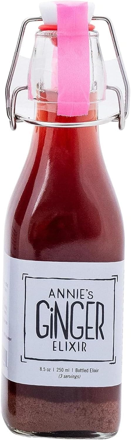 Annie's Ginger Elixir, 34oz 4-Pack, Pure Natural Organic Tonic Ginger Shot, Digestive Cleanse Boosts Immune Defense, Daily Gut Health and Wellness, Non-GMO Beverage
