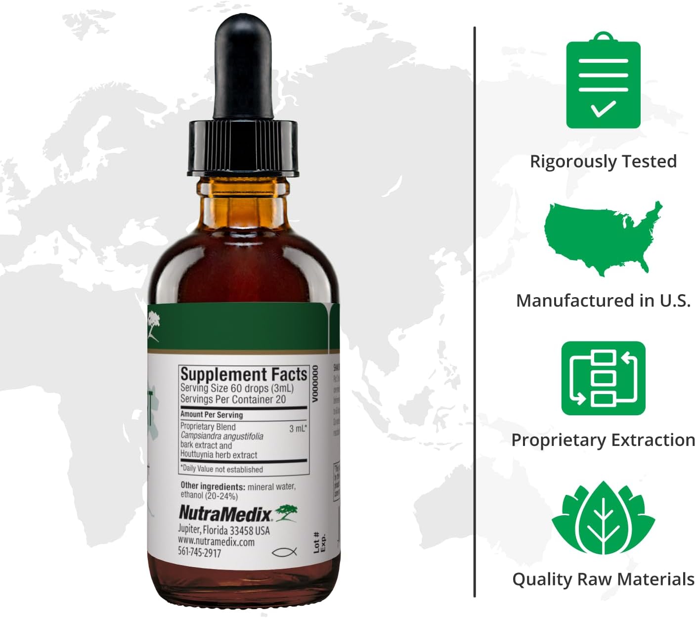 NutraMedix Nutra-BRT - Immune Support Supplement + Herbal Extract - Huacapurana Bark + Houttuynia Leaf Herbal Supplements for Immune Defense - (4 oz)