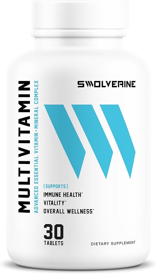 Swolverine Multivitamin | for Men & Women – High Potency Daily Vitamins with B-Complex, Antioxidants, Minerals, Inositol & PABA – Energy, Immune, Metabolic & Performance Support (30 Tablets)