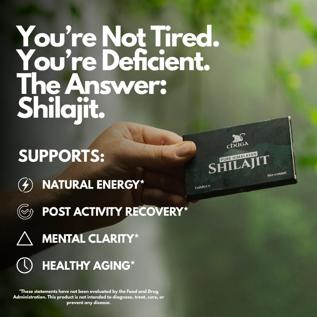 Chuga Pure Himalayan Shilajit Tablets for Men & Women | Chuga Shilajit | Organic | Harvested 16,000 Feet | Lab Tested in USA, 75+ Fulvic Acid, Grade A, Immune Booster, Shilajit Tablets (2 Pack)