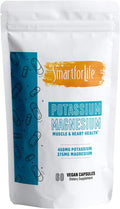 SMART FOR LIFE Potassium Magnesium Supplement – High Absorption Magnesium Complex – 60 Vegan Capsules - Magnesium and Potassium Supplement for Vascular Health, Magnesium for Leg Cramps and Sleep