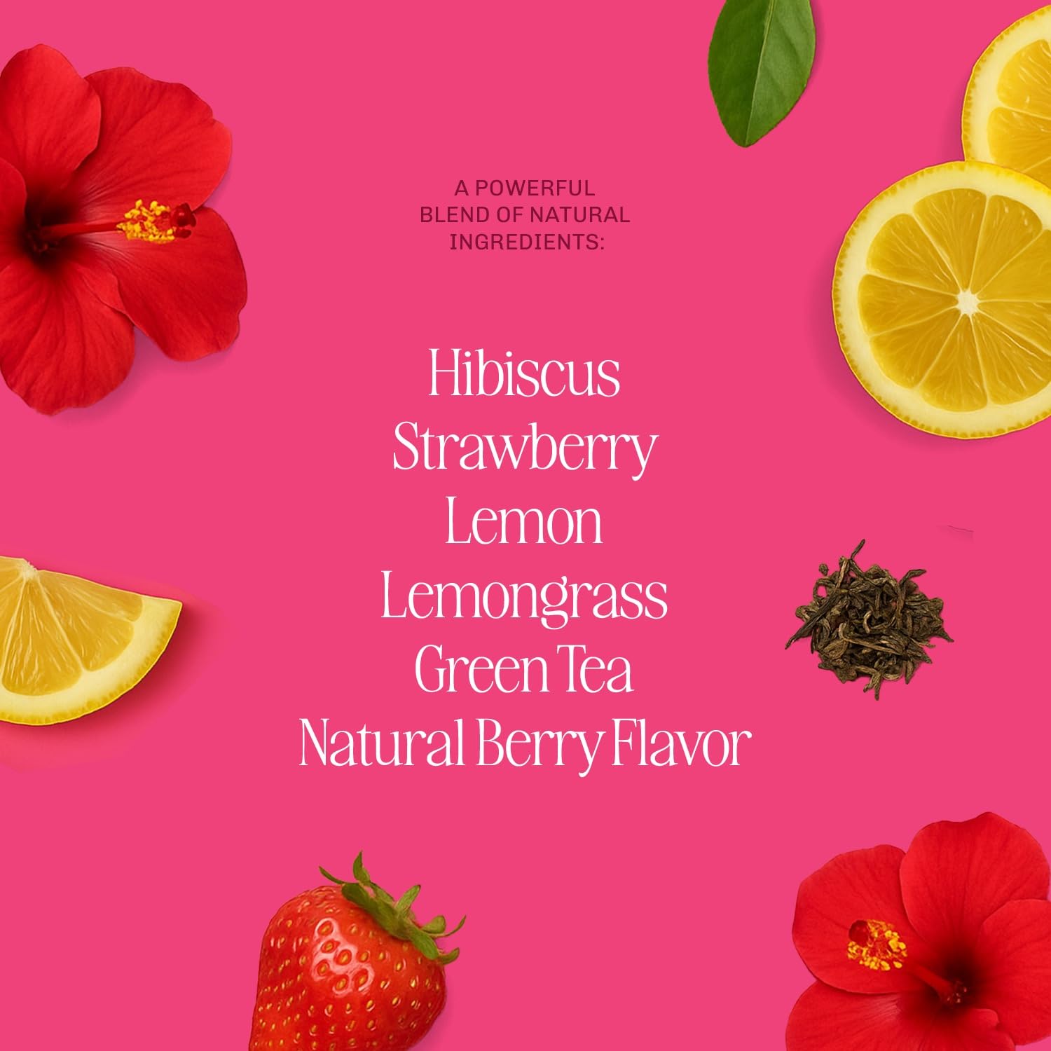 Kura Klub Green Tea Metabolism Blend — Herbal Detox & Beauty Support with Hibiscus| Clean Energy, Digestion & Bloat Relief | Strawberry Lemon Flavor | 14 Plant-Based Pyramid Tea Bags | No Microplastics
