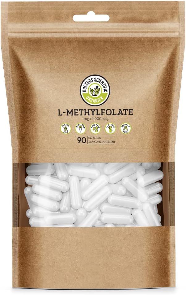 DSO L Methylfolate 1mg (5 MTHF Supplement) - 90 Vegan Capsules (1 mg) - Active L Methyl Folate Supplement for Homocysteine Control - Folic Acid Vitamin - Eco-Friendly Packaging