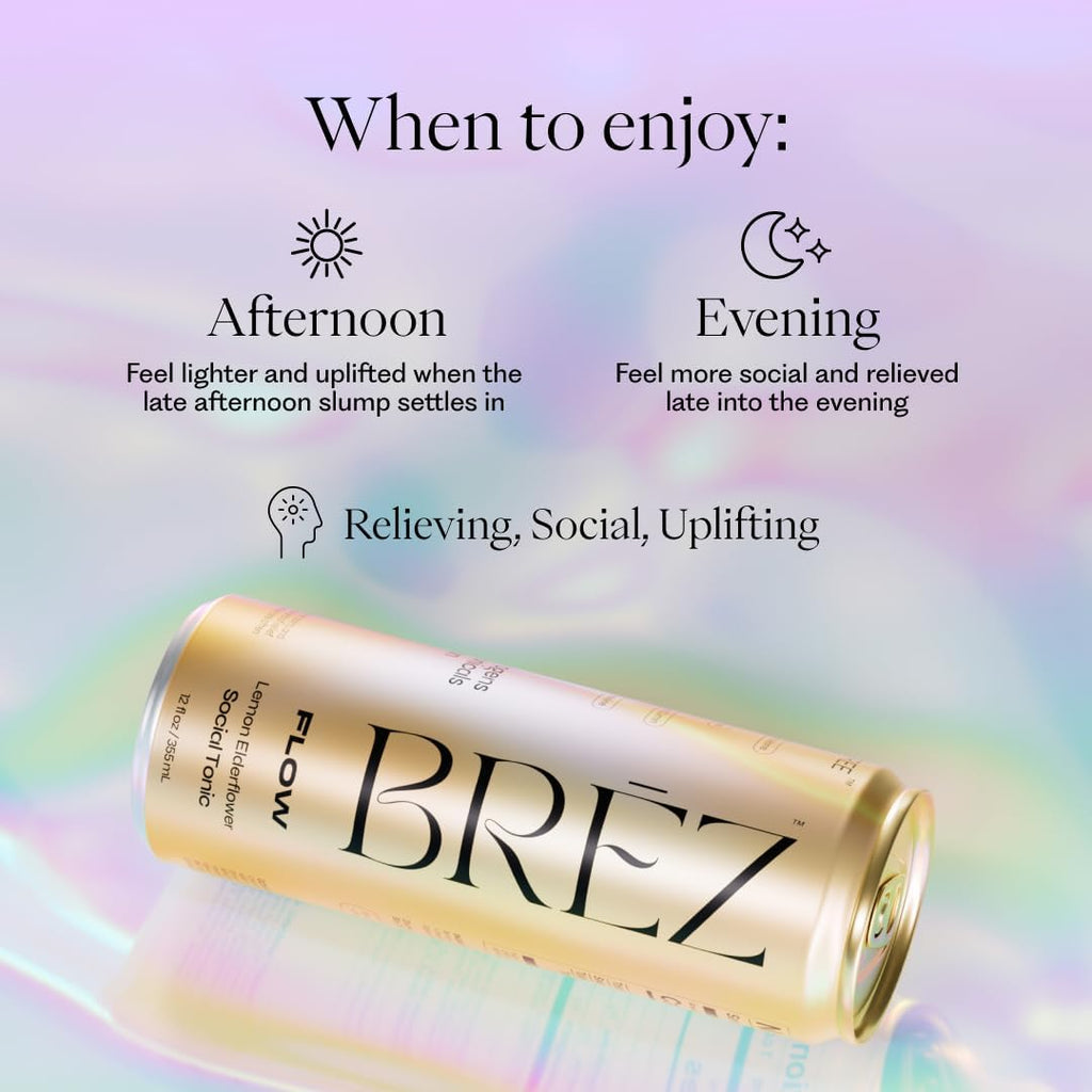 BRĒZ Mushroom Drink Variety Pack - Flow, Dream & Elevate - Lion’s Mane, Reishi, Cordyceps Mushrooms, Non-Infused, Adaptogen Tonics for Focus, Sleep, Mood & Energy, Vegan, 12 fl oz Cans (48 Pack)