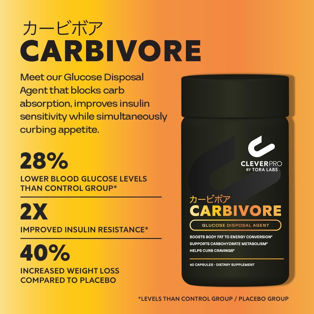 Carbivore Glucose Disposal Agent – Supplement & Metabolism Booster– Supports Carbohydrate Metabolism, Converts Body Fat to Energy – 60 Capsules