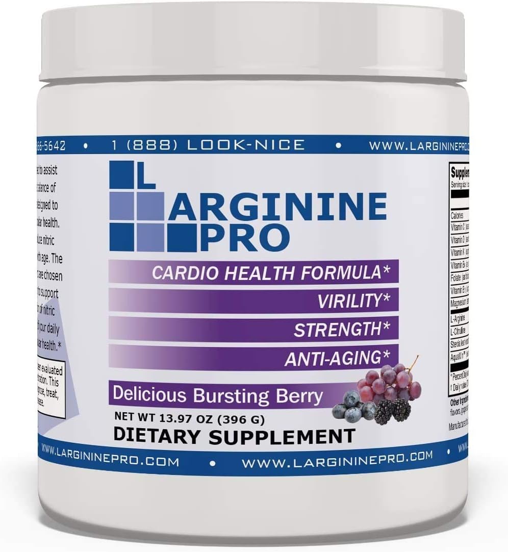 L-ARGININE PRO | 5,500mg L-Arginine Plus L-Citrulline 1,100mg Grape Powder Drink Mix Supplement for Increased Nitric Oxide Production