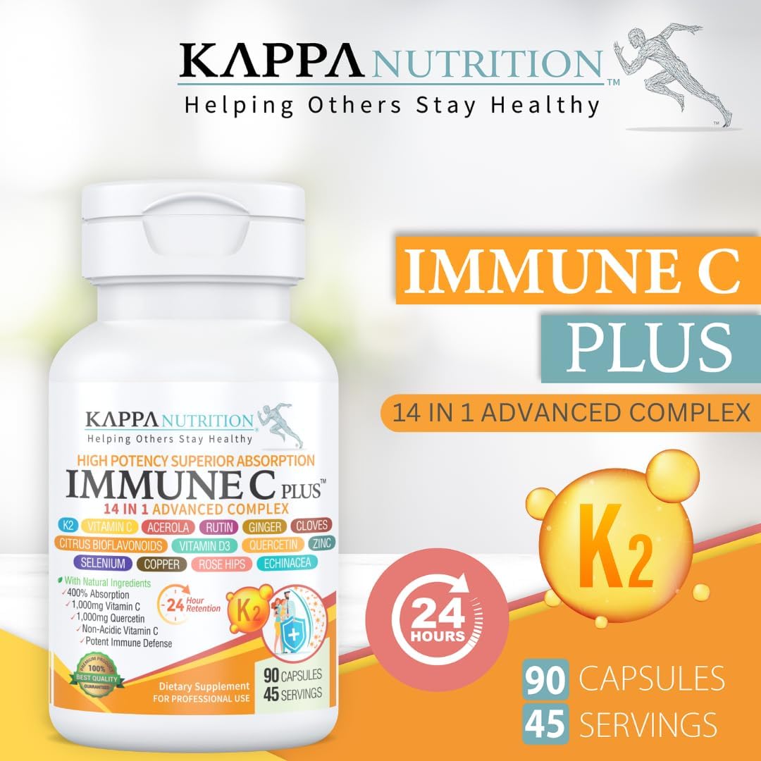Quercetin 1,000mg, Vitamin C 1,000mg, Zinc 50mg, Vitamin D3 5,000iu, Selenium, Copper, Acerola, Ginger, Rutin, Bitter Orange, Rose Hips, Echinacea, Immune C Plus, 14 in 1 Immune C Plus (120 Count)