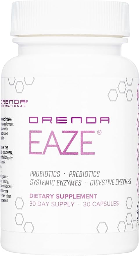 Orenda Eaze®: Gut Wellness Capsules | 6-in-1 Digestive Support with Probiotics, Endospores, Peptizyme-SP EN, Prebiotics, and Digestive Enzymes - Elevate Your Gut Health Today - 30 Capsules