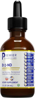 Premier Research Labs B12-ND - Vitamin B12 Liquid, B12 Sublingual, B12 Vitamins, B12 Drops, B-12 Tincture with Methylcobalamin, Adenosylocobalamin, Hydroxcobalamin, 1000 mcg B12 Per Serving - 2 Fl Oz