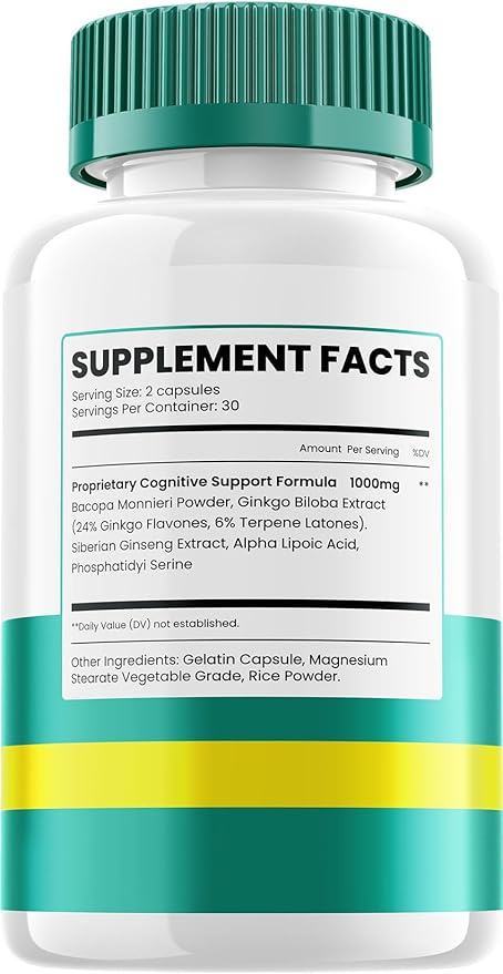 Neuro Defender Supplement Capsules – NeuroDefender Natural Blend Formula Focus Memory Support and Reviews (1 Pack – 60 Capsules)