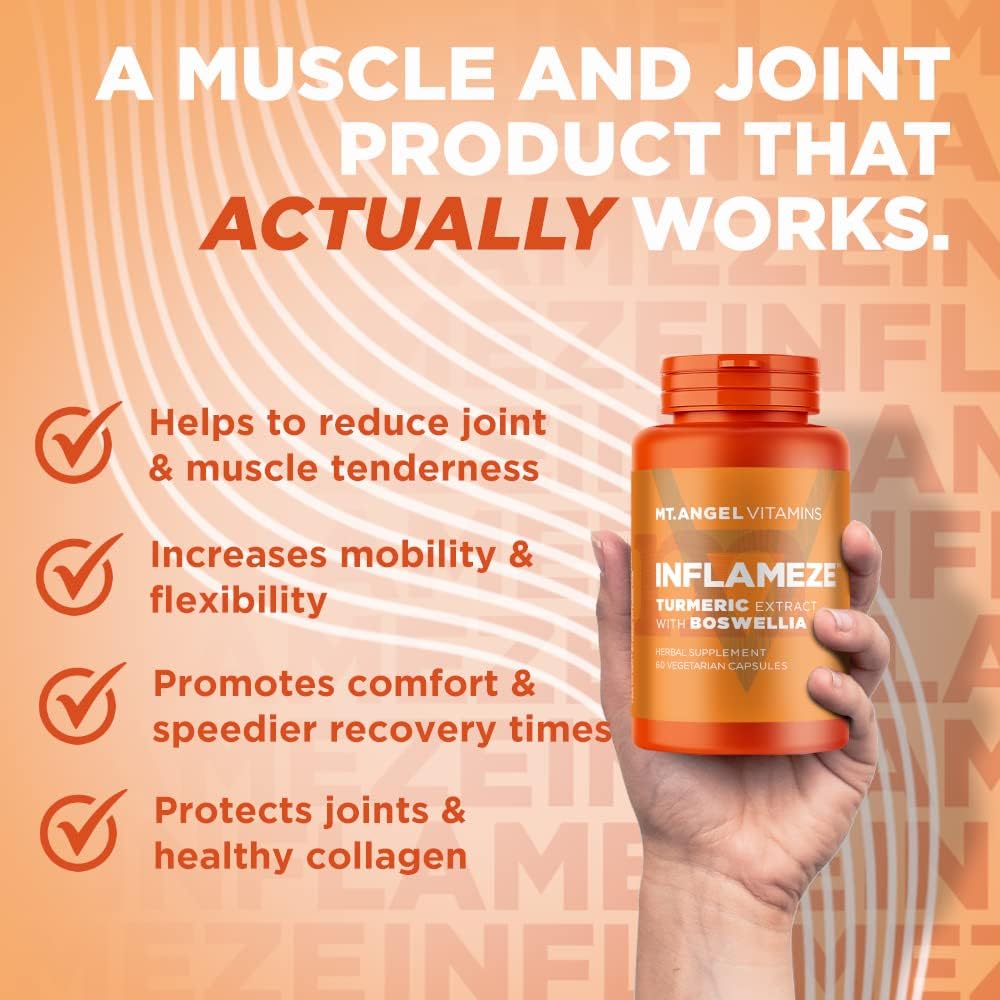 Mt. Angel Vitamins - InFlamEze, Boswellia, Curcumin, Quercetin, Bromelain (60 Vegetarian Capsules)