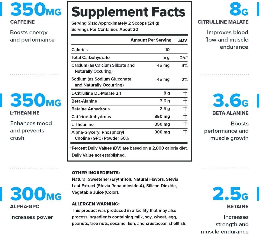 LEGION Pulse - All Natural Nitric Oxide Preworkout Drink to Boost Energy, Creatine Free, Naturally Sweetened, Beta Alanine, Citrulline, Alpha GPC (Berries and Cream)