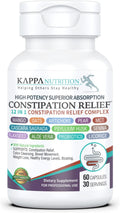 Constipation Relief & Advanced Gut Cleanse Detox for Women and Men – with Cascara Sagrada, Psyllium Husk, Senna Leaf & Probiotics – Non-GMO Colon Cleanse – 60 Capsules – Take 1–2 Daily