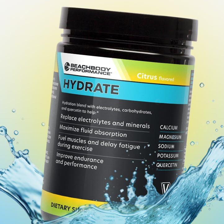 BODi Hydrate Performance Hydration Supplement, Quercetin Enriched Electrolyte Powder, 4 Key Electrolytes: Potassium, Magnesium, Sodium, Calcium - Supports Endurance & Fluid Balance, Citrus, 40 SRV