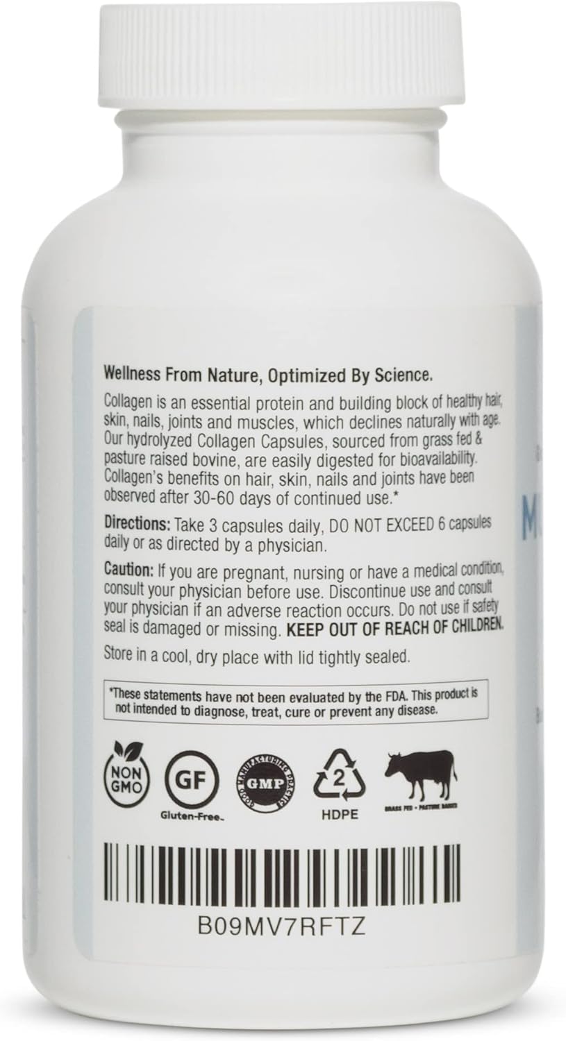 BioOptimal Multi-Collagen Supplement Capsules, Types I, II, III, V, & X Collagen, 90 Capsules