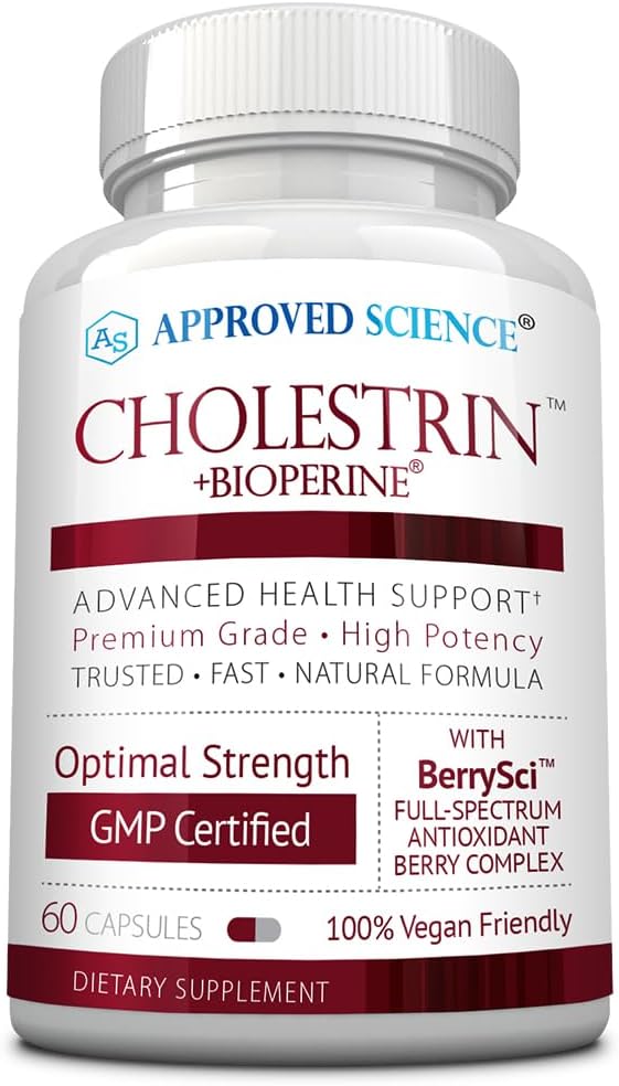 Approved Science Cholestrin - Lipid Level Support - Antioxidants, Lecithin, Berberine HCL, Berries, BioPerine - 60 Capsules - Pack of 1