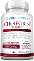 Approved Science Cholestrin - Lipid Level Support - Antioxidants, Lecithin, Berberine HCL, Berries, BioPerine - 60 Capsules - Pack of 1
