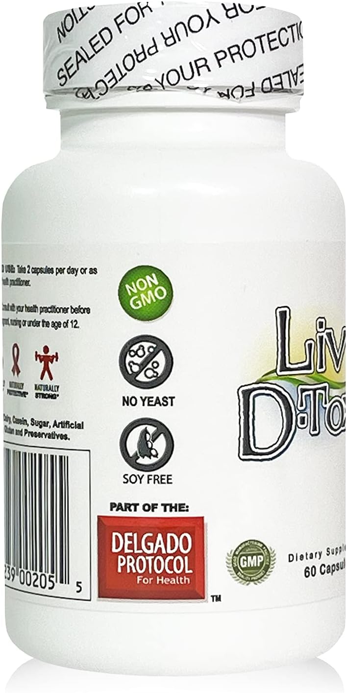 Liv D-Tox - 60 Capsules - Liver Detox and Cleanse Support Health Supplement, with Turmeric Root Extract, Milk Thristle, and Asparagus