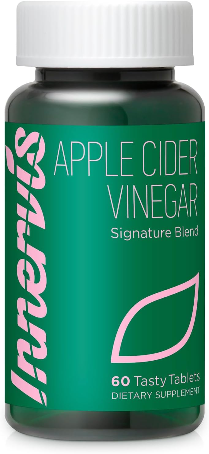 Apple Cider Vinegar 1000mg – Signature Blend with B Vitamins (B1, B2, B6, Niacin & Folate) + Vitamin C – Appetite & Metabolism Support – Green Apple Flavor–Only 5 Calories–60 Tablets