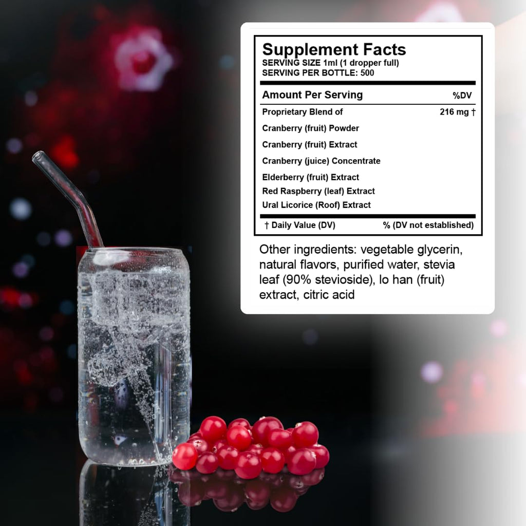 Pure Inventions - Cranberry & Elderberry Water Infusion Drops - Antioxidants & Electrolytes -Health & Wellness Drink -Immunity Support -Sugar Free, Zero Calorie, No Artificial Sweeteners -500 Servings