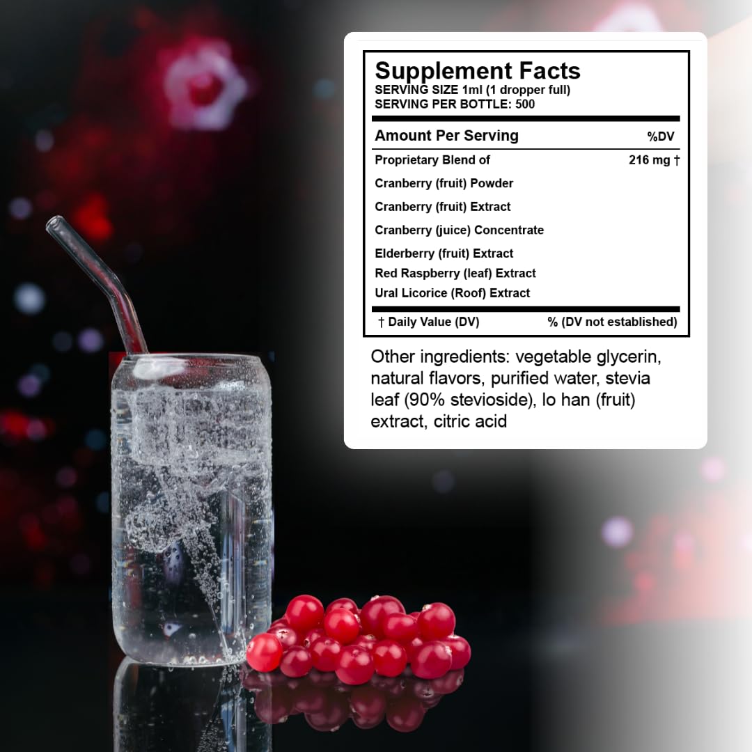 Pure Inventions - Cranberry & Elderberry Water Infusion Drops - Antioxidants & Electrolytes -Health & Wellness Drink -Immunity Support -Sugar Free, Zero Calorie, No Artificial Sweeteners -500 Servings