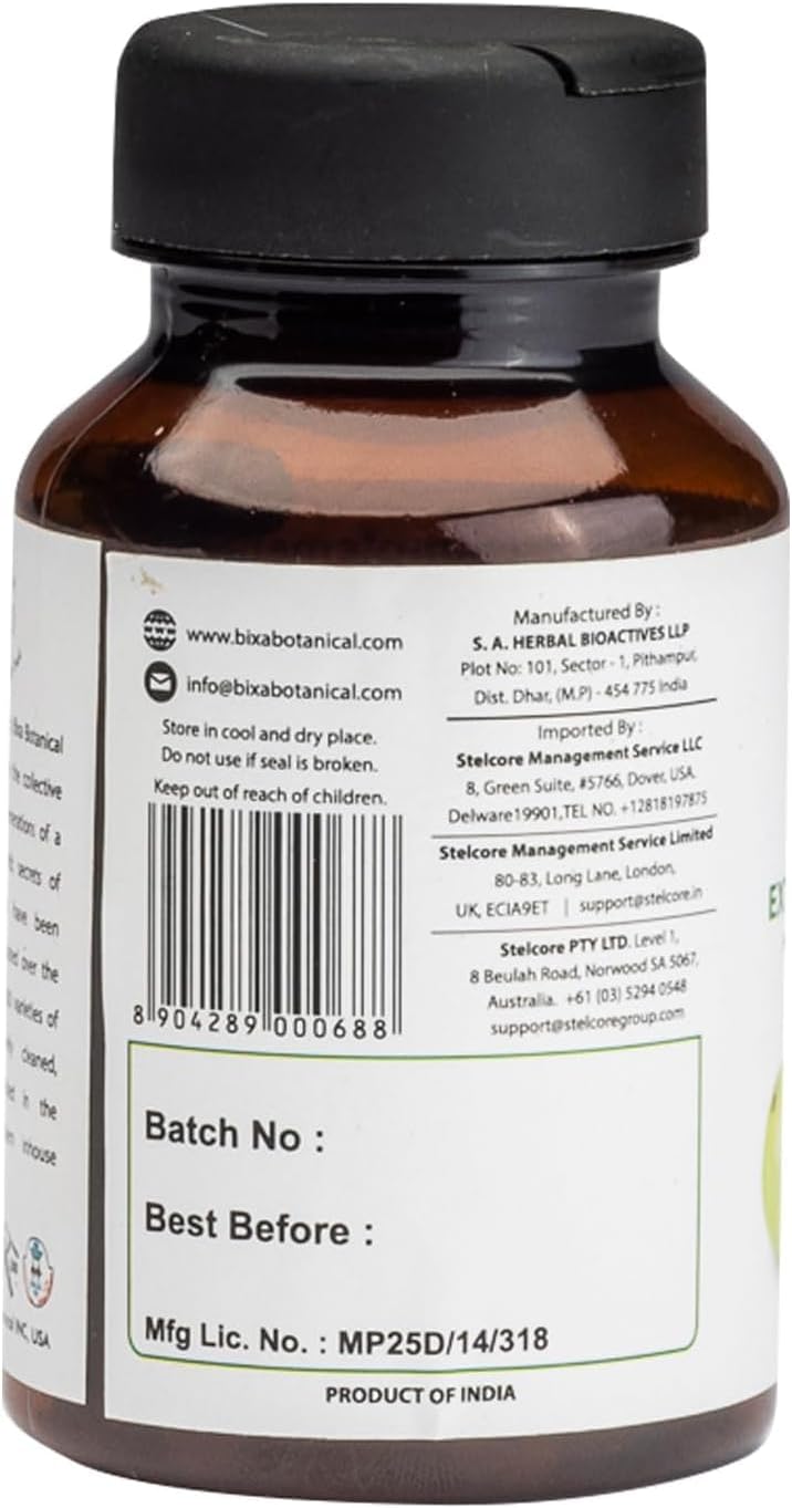 Amla Extract Capsule (Indian Gooseberry, Emblica officinalis) Ideal Vitamin C Supplement | Pure & Natural Super Food Supplement 450 MG Veg Capsules 60 Count (Pack of 1)