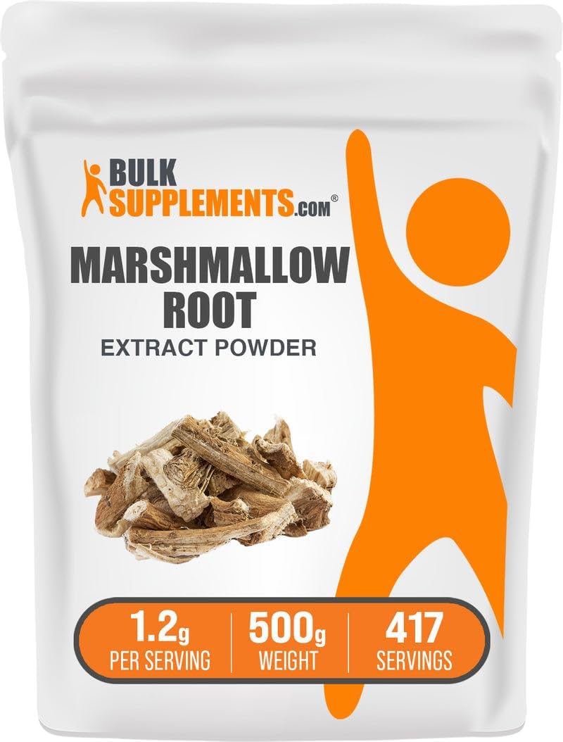 BulkSupplements.com Marshmallow Root Extract Powder - Marshmallow Root Supplement, Herbal Supplement - Gluten Free, 1.2g per Serving, 500g (1.1 lbs) (Pack of 1)
