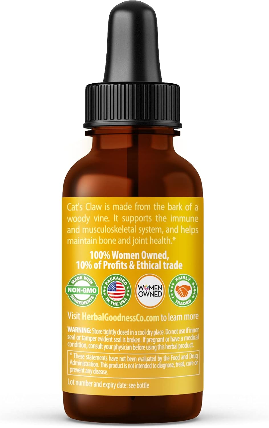 Cats Claw Liquid Extract - Digestive Boost, Joint, Muscle Function Support, Immunity, Heart Support - Organic 1oz Pack of 12 - Made in USA - Herbal Goodness