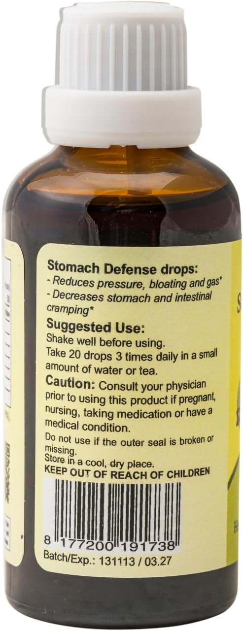 Stomach Defense Liquid Drops – Herbal Digestive Support Supplement for Bloating, Gas & Intestine Cramp Relief – Natural Stomach Health & Comfort – 1.7 fl oz (50 ml)