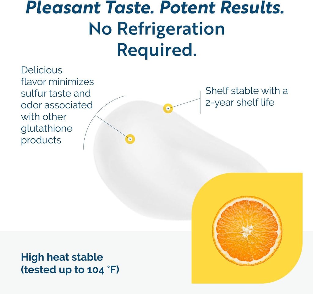 Researched Nutritionals Liposomal Glutathione (450mg) Liquid Gel + Vitamin C - Tri-Fortify - Aid Natural Energy, Immune Support & Detox - Clinically Researched for Absorption - Orange (8 Fl Oz)