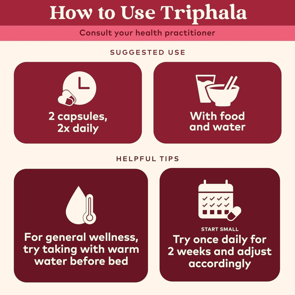 ORGANIC INDIA Triphala Capsules Organic - Herbal Supplement with Amla, Bibhitaki, Haritaki, Digestion & Colon Support, Immune System Support, Adaptogen, Vegan, USDA Certified Organic - 60 Capsules