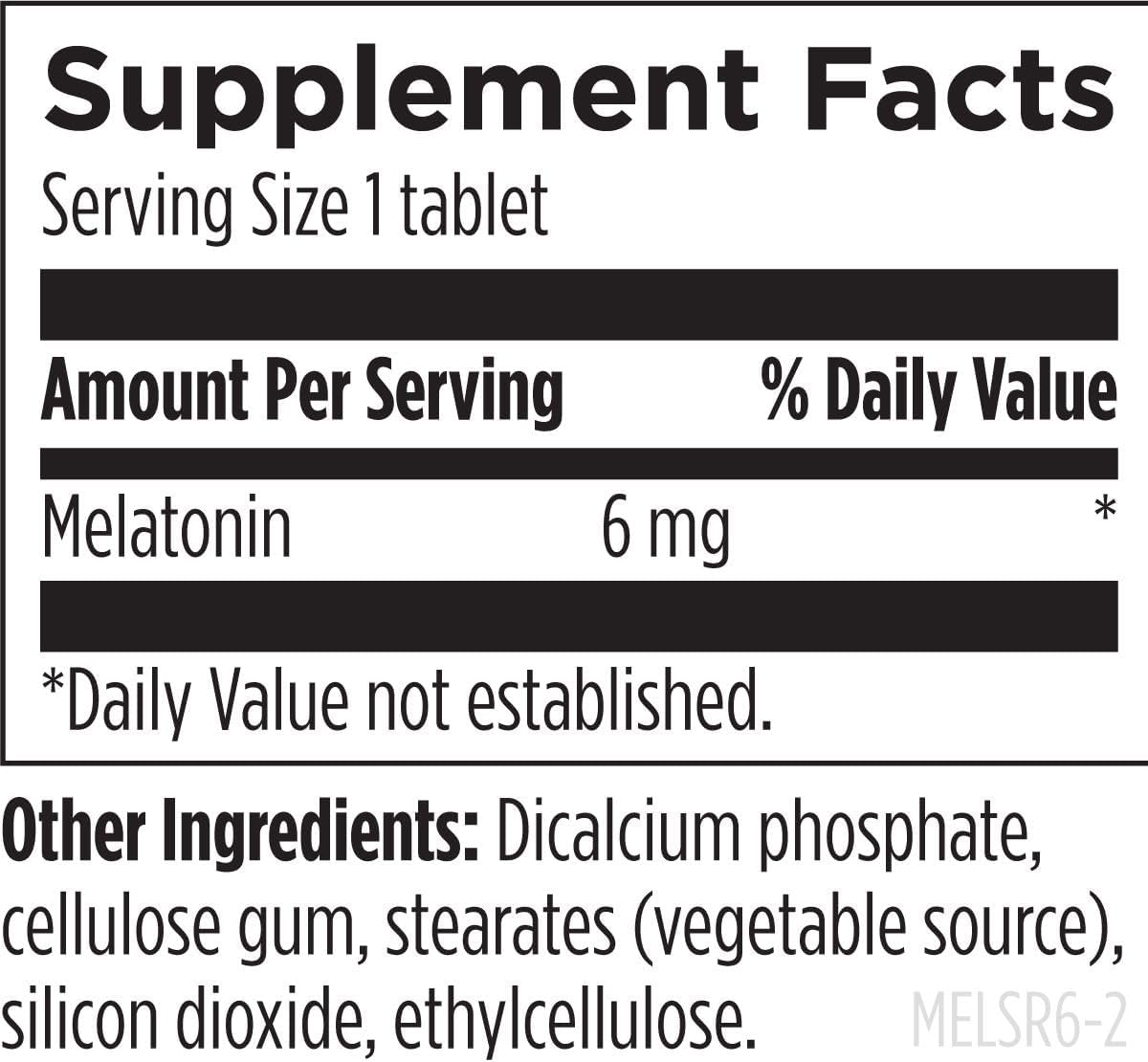 Designs for Health Time Release Melatonin SRT - Melatonin Supplement for Sleep - Sleep Supplement for Adults, 6mg Per Tablet - Vegan + Non-GMO (60 Tablets)
