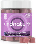 KINDNATURE Magnesium Glycinate & Citrate Gummies – Calm Magnesium Complex for Sleep, Stress, Cramps & Digestion – Chewable Vegan Magnesium Supplement for Women, Teens, Adults – 60 Ct