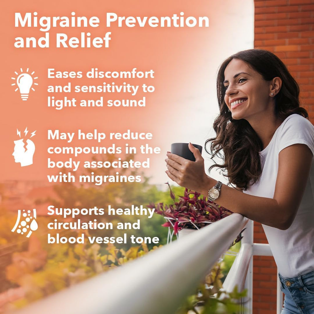 LifeSeasons - Migra-T - Migraine Prevention & Relief Supplement - Support for Severe Headaches - Reduces Light Sound & Odor Sensitivity - Feverfew, White Willow, Magnesium Ginger & CoQ10-60 Capsules