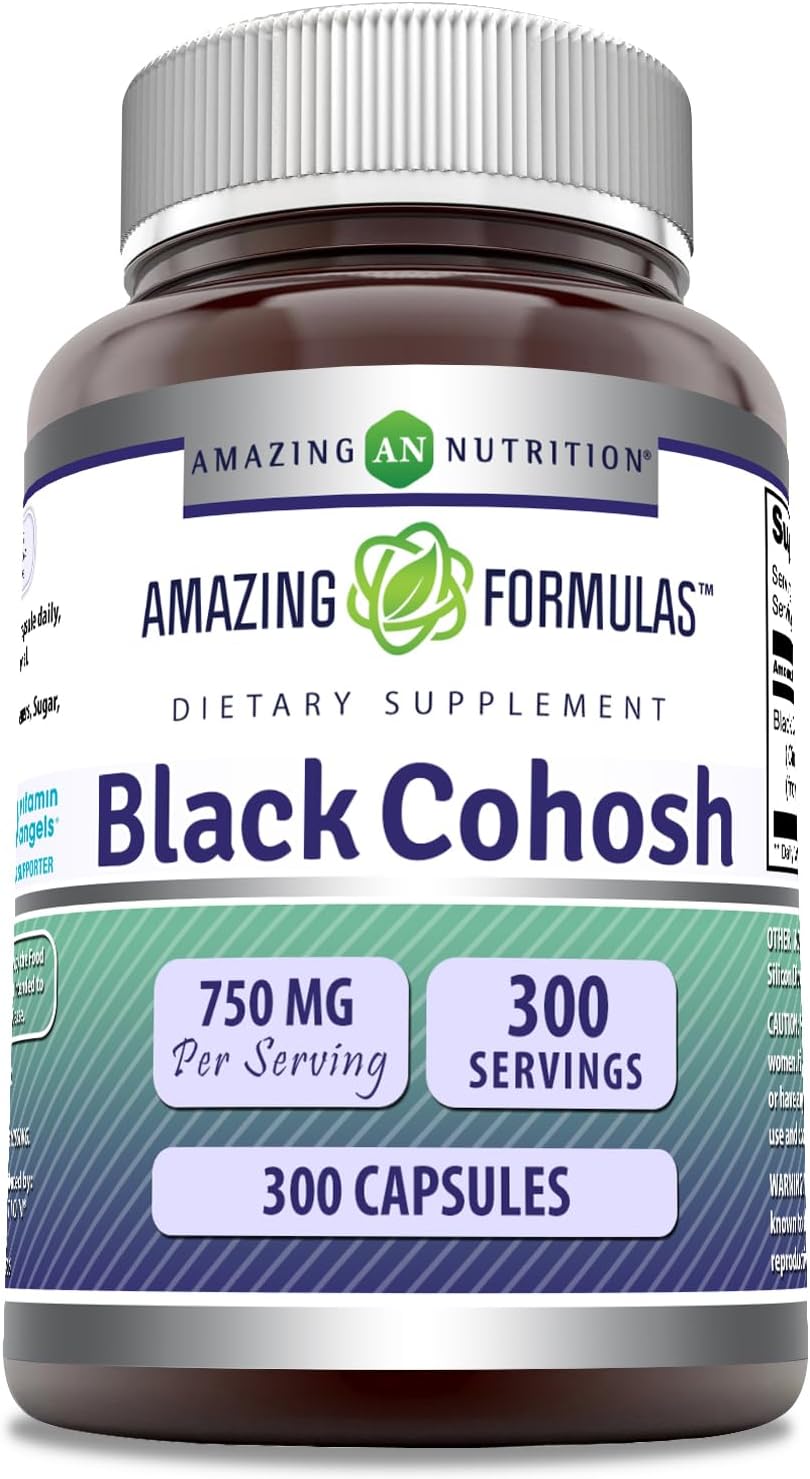 Amazing Formulas Black Cohosh Supplement | 750 Mg per Serving | 300 Capsules | Non-GMO | Gluten-Free | Made in USA