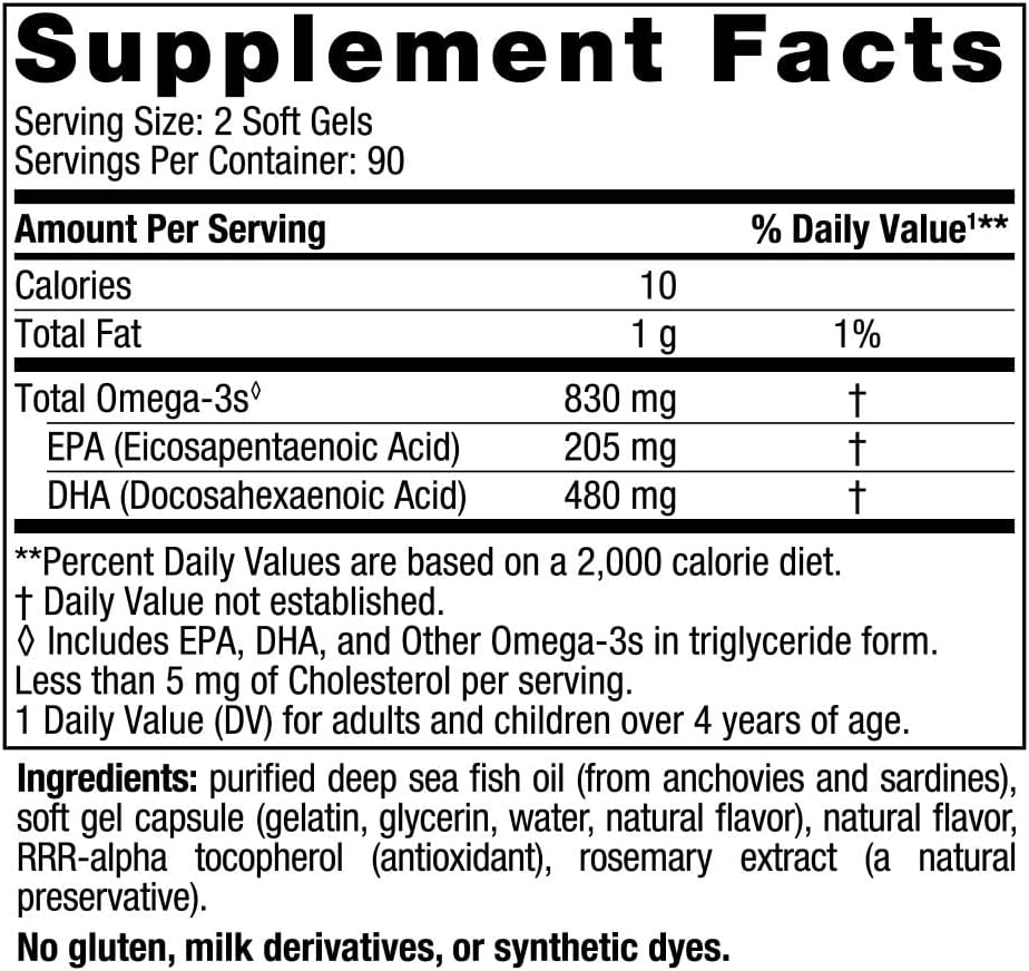Nordic Naturals DHA, Strawberry - 180 Soft Gels - 830 mg Omega-3 - High-Intensity DHA Formula for Brain & Nervous System Support - Non-GMO - 90 Servings