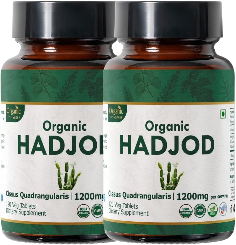 Hadjod 120 Tablets – USDA Organic Cissus Quadrangularis – Supports Joint Strength & Mobility* - Pack of 2