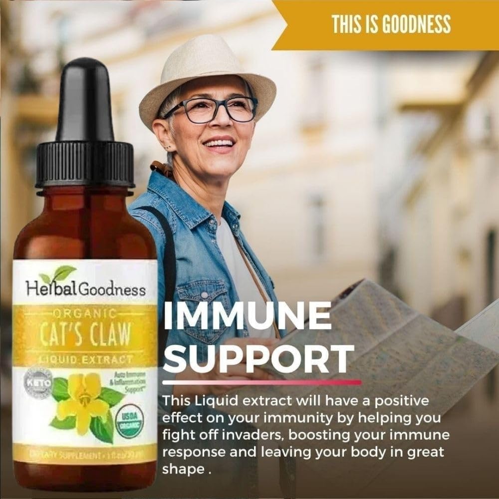 Cats Claw Liquid Extract - Digestive Boost, Joint, Muscle Function Support, Immunity, Heart Support - Organic 1oz Pack of 12 - Made in USA - Herbal Goodness