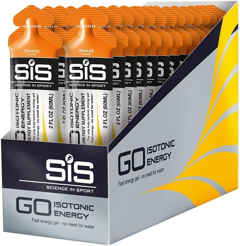 Science in Sport Energy Gel Pack, SIS Isotonic Energy Gel, 22g Fast Acting Carbs, Performance & Endurance Gels, Orange Flavor - 2 Fl Oz (Pack of 30)