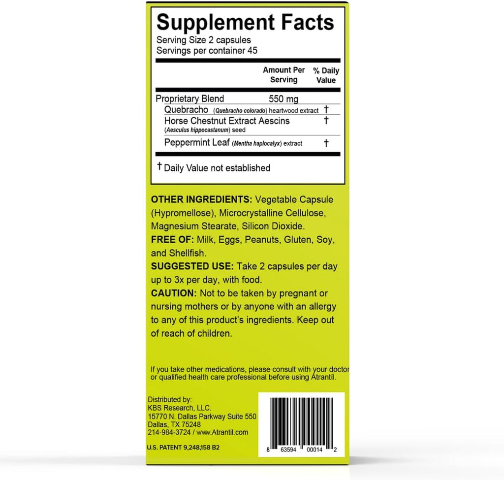 Atrantil 90 Capsules-Antioxidant Packed Polyphenol for Bloating and Gas Relief, Abdominal Discomfort, Constipation, Diarrhea, Postbiotic, Change in Bowel Habits and Everyday Digestive Health.