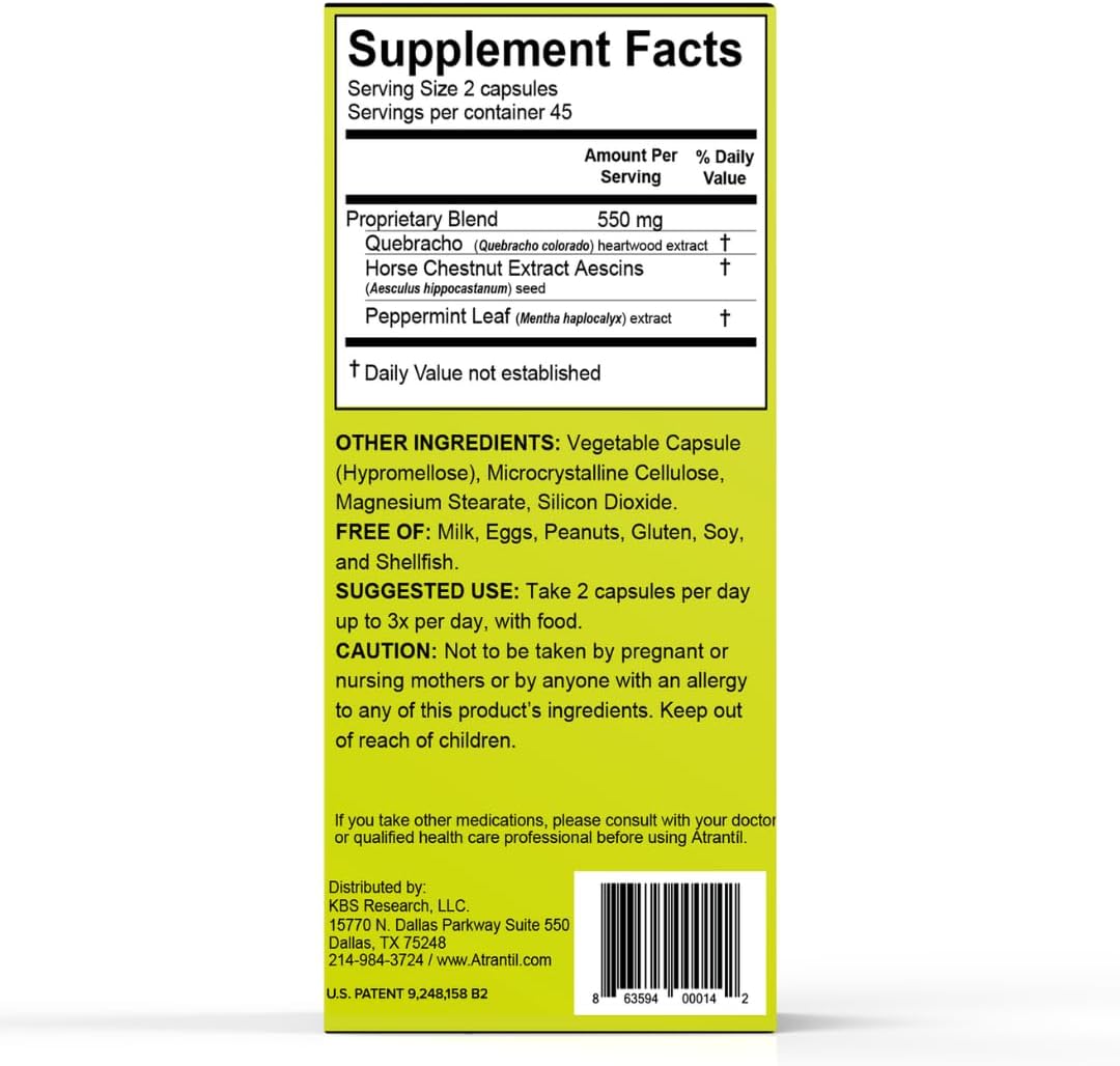 Atrantil 90 Capsules-Antioxidant Packed Polyphenol for Bloating and Gas Relief, Abdominal Discomfort, Constipation, Diarrhea, Postbiotic, Change in Bowel Habits and Everyday Digestive Health.